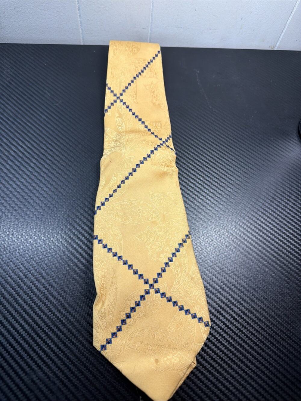 STEFANO RICCI for SAKS FIFTH AVENUE GEOMETRIC PATTERN SILK TIE made in ITALY